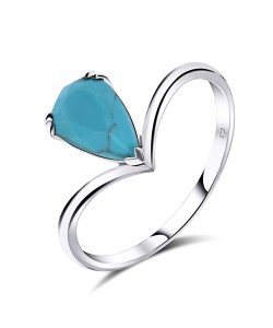 Blue Turquoise Silver Rings NSR-2472